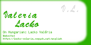 valeria lacko business card