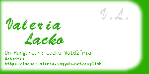 valeria lacko business card